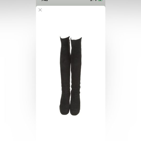 Stuart Weitzman suede tall boots, size 7 black - Picture 3 of 5